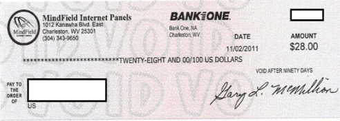 Minefield Online Survey Panel Payment Proof