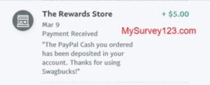 Swagbucks Paypal Reward - Payment Proof